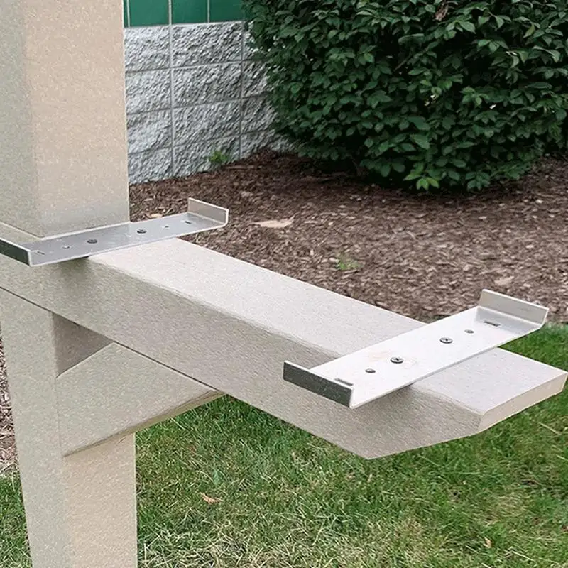 Mailbox Brackets For Post 2pcs Aluminum Mailbox Mounting Support Multifunctional Mounting Supplies With 8 Screws Silver Deck