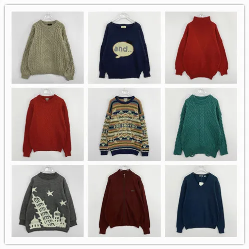 

Vintage College Sle Loose Casual Women's Sweater Cartoon Anime Warm Knitted Wool Blend round Ne Single Button Closure