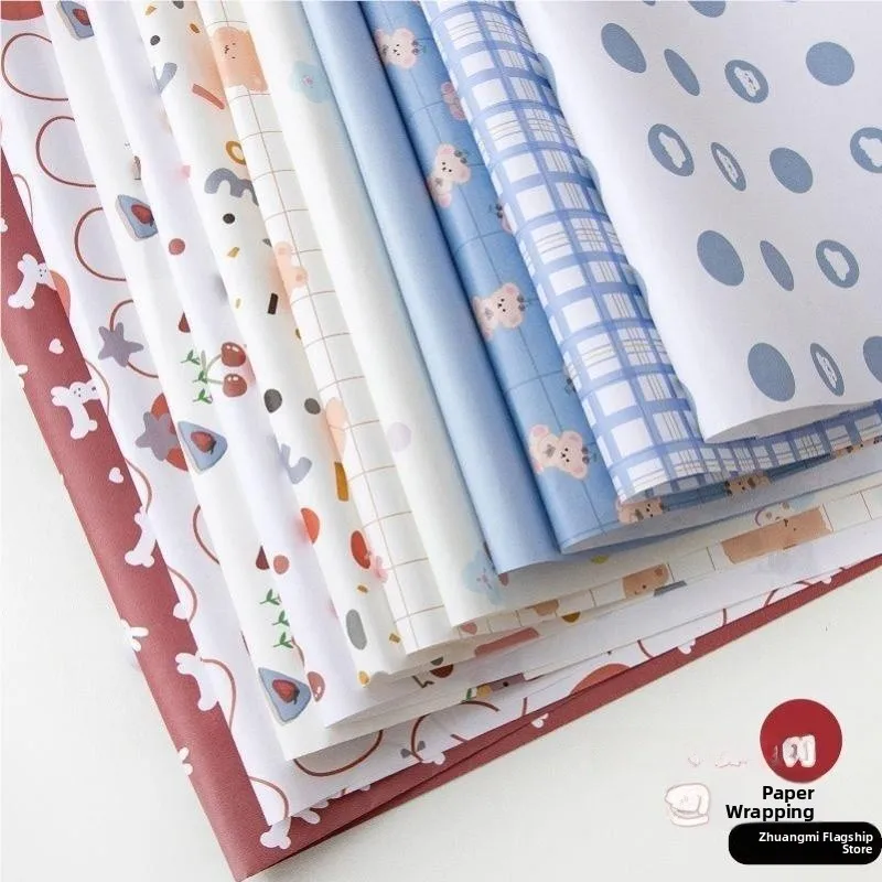 Attractive Book Cover Paper High Aesthetic Value Transparent DIY Book Skin Textbook Protective Cover Gift Wrapping Paper