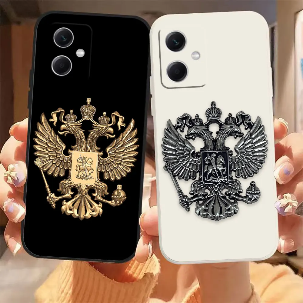 Russian Double-headed Eagle Logo Phone Case For Redmi Note 12 12S 11 11T 11E 11R 11S 10 8 PRO PLUS 4G 5G Case Fundas Shell Capa