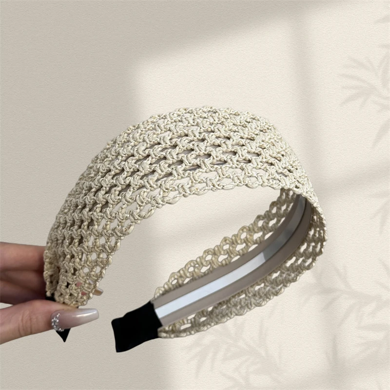 1PC ボヘミアンスタイルワイドヘッドバンドヘッドラップ女性 - Headband Summer Knit のレビューと価格