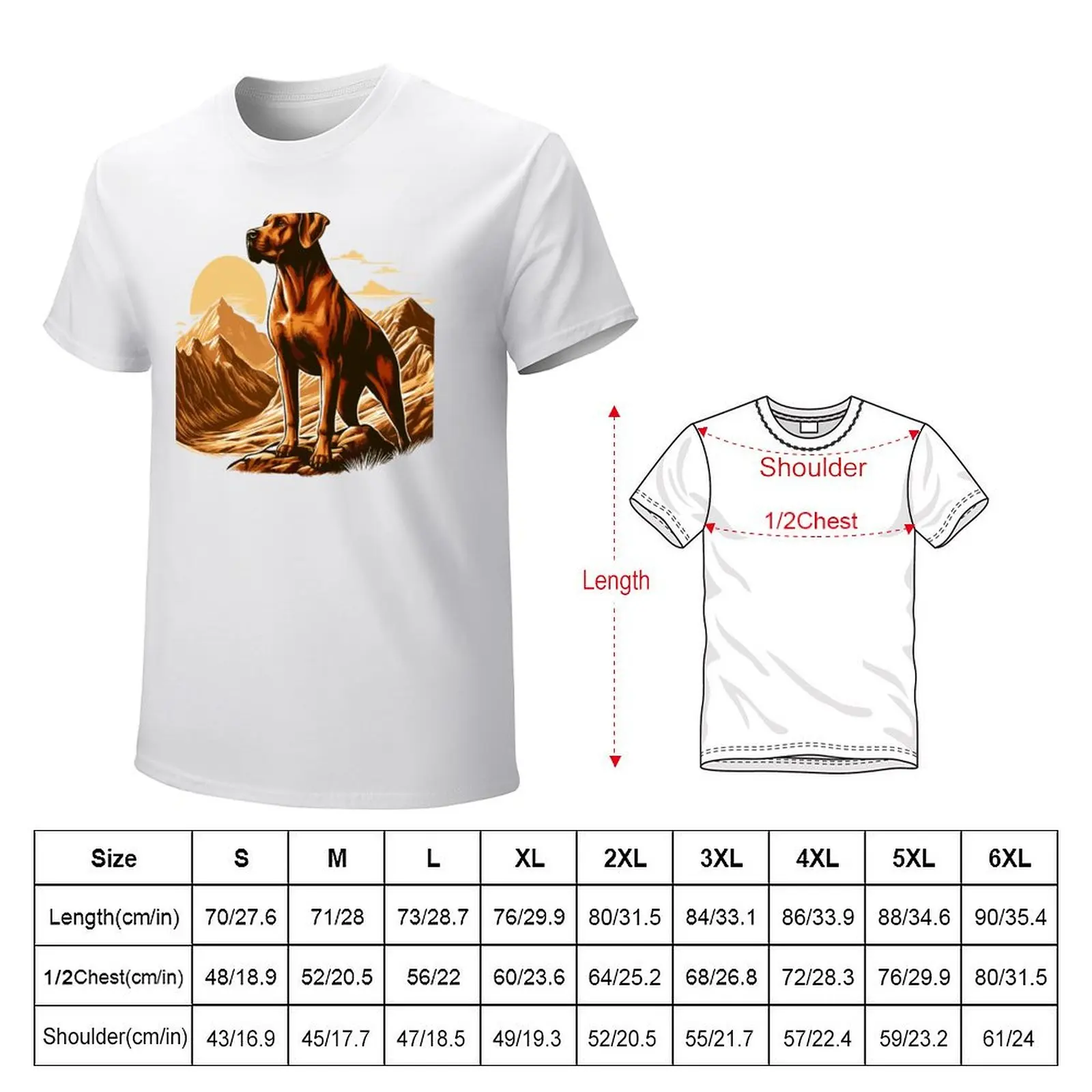 Rhodesian Ridgeback Mountain Paw Design T-Shirt quick-drying plus size tops summer clothes mens champion t shirts