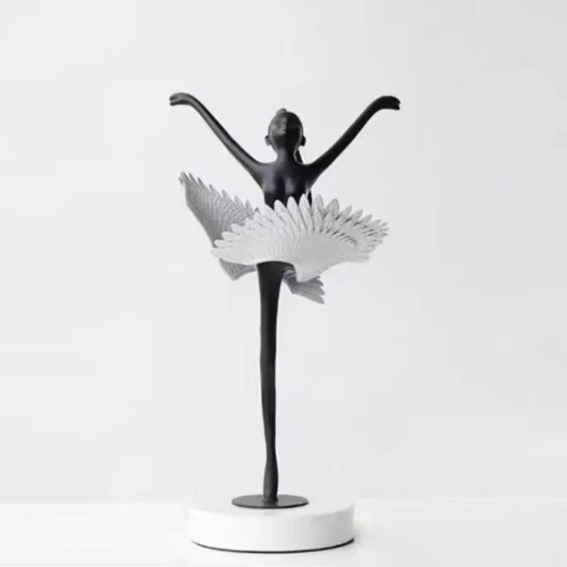 Retro Dance Modeling Ballet Girl Angel Sculpture Character Art Ornament Model Room Light Luxury Home Crafts