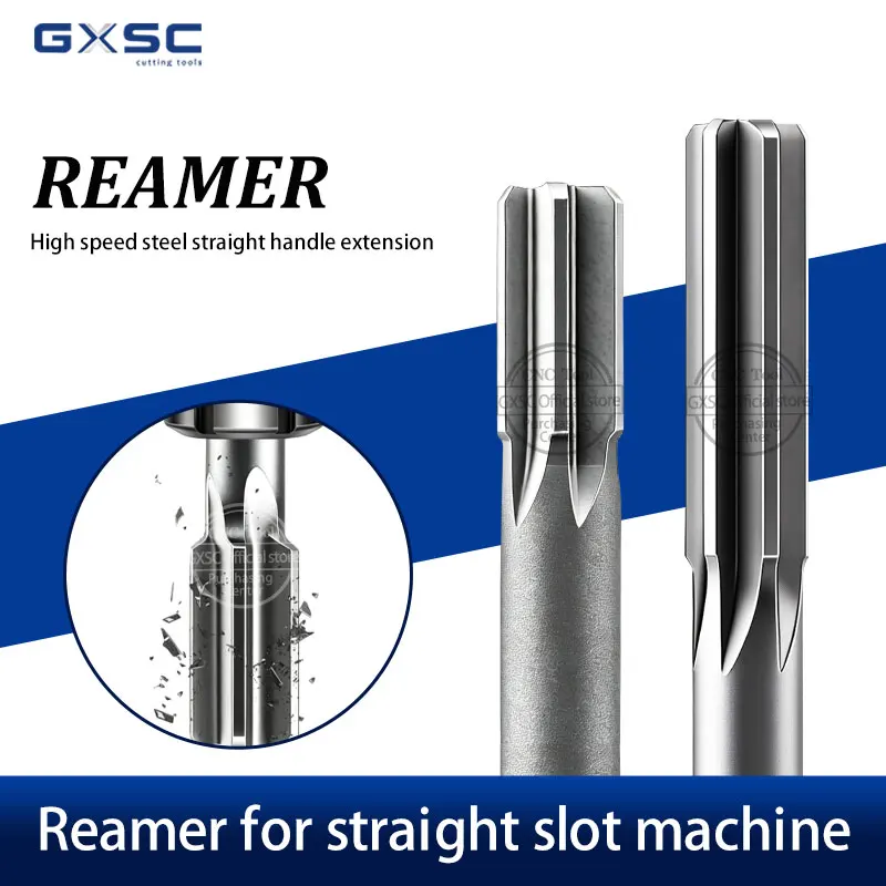 

H7 Straight Shank White Steel Reamer Machine 5*100*H7 8*200*H7 12*200*H7 Lathe Tools Reamer High-Speed Steel Elongation Machine
