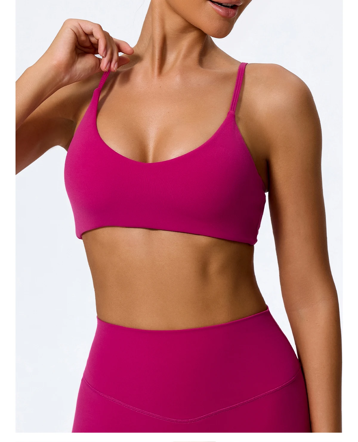Ctenkevet Sommer Damen 2-teiliges Ärmelloses Sportset, Zweiteiliges Yoga-Set für Frauen, Hochgeschnittene Atmungsaktive Leggings, Sportbekleidung für Damen – Detail 10
