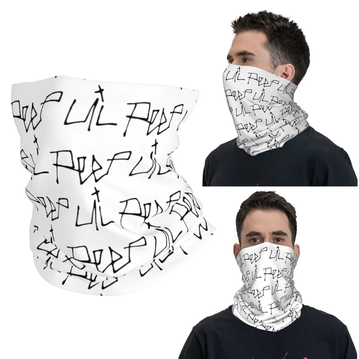 Pañuelo multifunción con logo de Lil Peep, cubrecuello, máscara estampada, pasamontañas, para ciclismo, unisex, para adultos, a prueba de viento