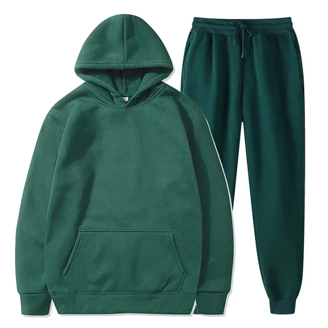 Solid Color Men Spring And Autumn Men And Women Suits Jogging Hoodie And Sweatpants Suit Men Jogging Suits Sportswear Casual Set