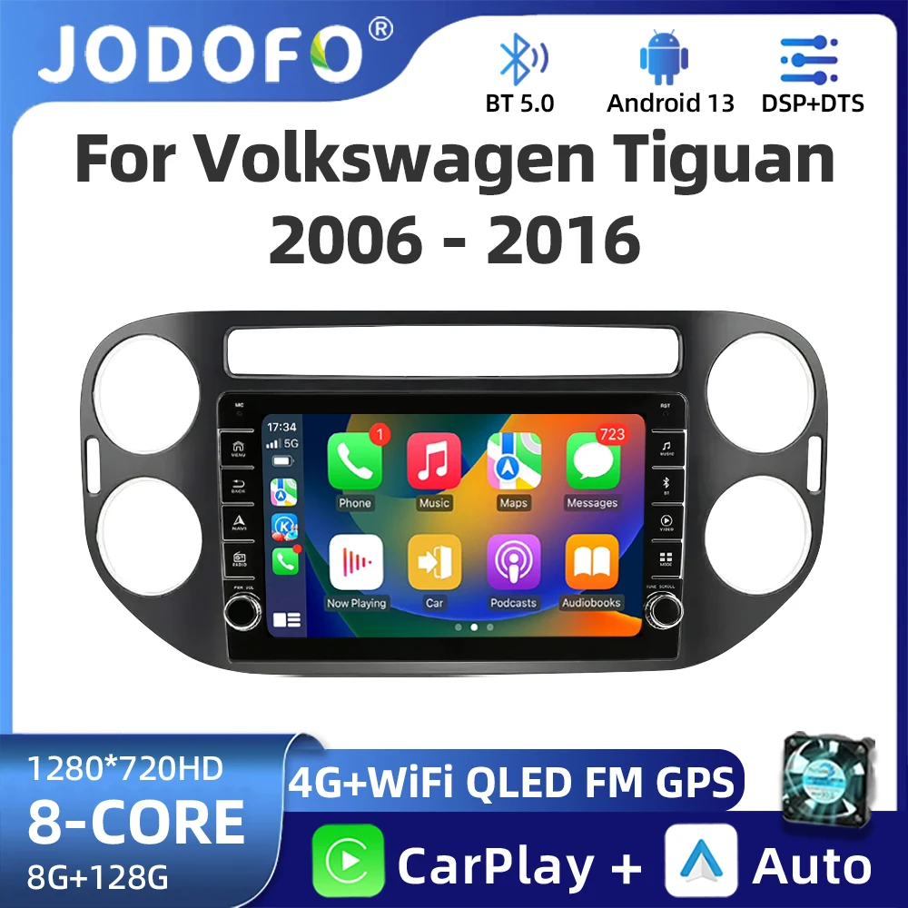 

Jodofo Android 13 Auto Carplay Car Radio Multimedia Player for VW Volkswagen Tiguan 2006-2016 2 din Autoradio Stereo GPS