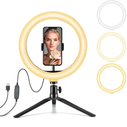 26cm LED Selfie Ring Light Photography Video Light 12 in RingLight Phone Stand Tripod Fill Light Dimmable Lamp Trepied Streaming