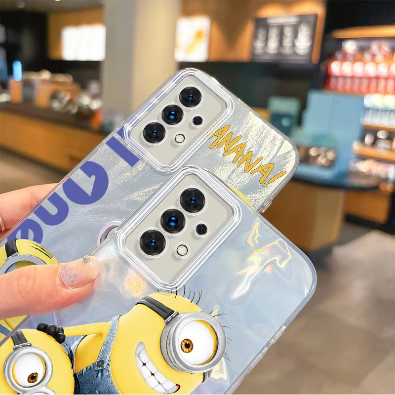 Cartoon M-Minions Phone Case for Samsung Galaxy S24 S23 S22 S21 Plus Ultra A73 A72 A71 A55 A54 A53 Shockproof Phone Back Covers