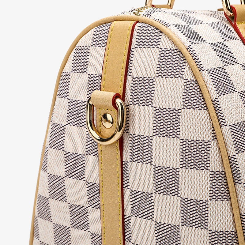 Tas Boston Baru 2025, Tas Wanita Berkapasitas Besar, Tas Tangan Anti Air Kelas Atas, Tas Bantal Kotak-kotak Modis, Tas Kasual Serbaguna, Tas Selempang Satu Bahu