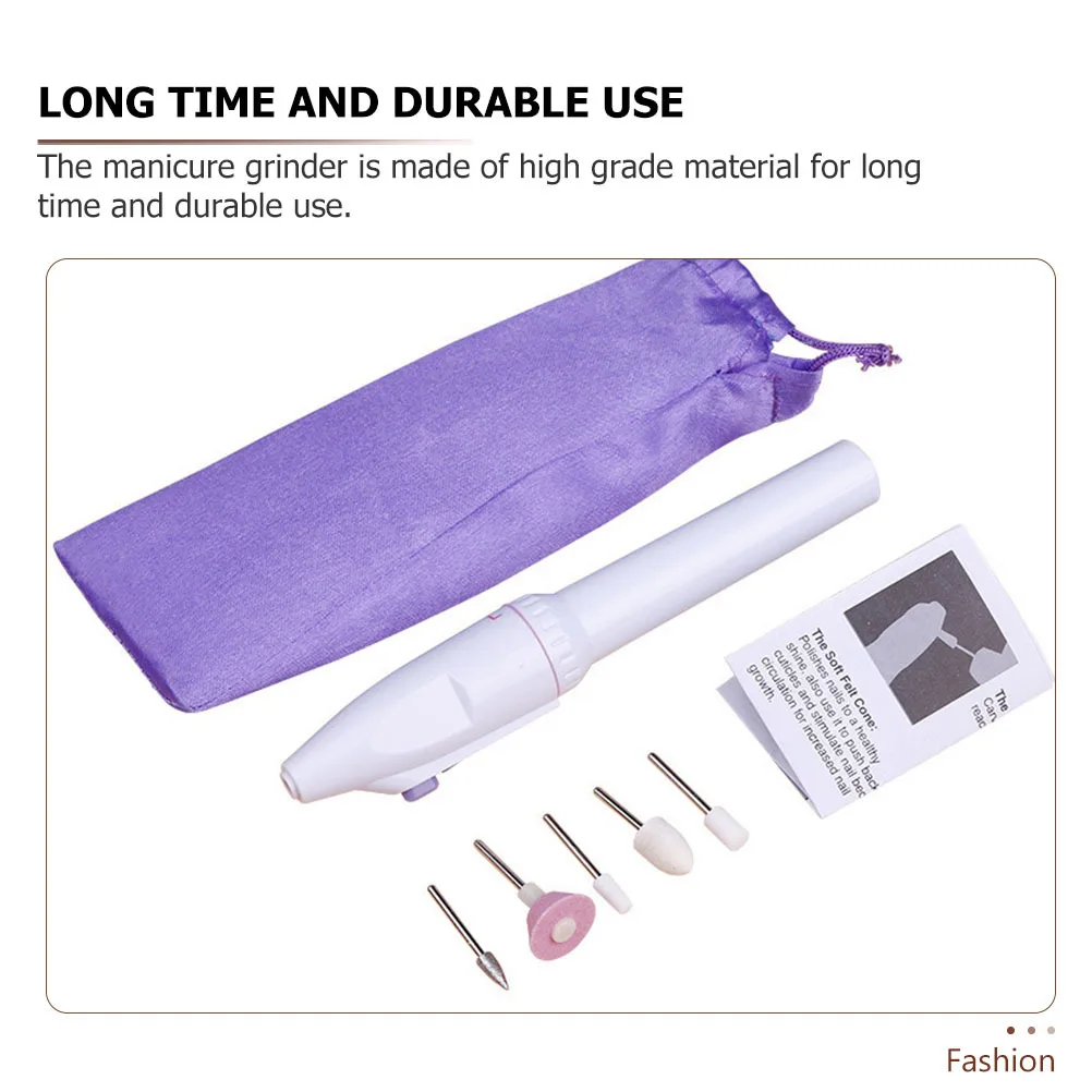 1Set Powered Electric Nail Grinding Tool Portable Manicure Polisher Nail Art Trimmer Compact Durable Portable