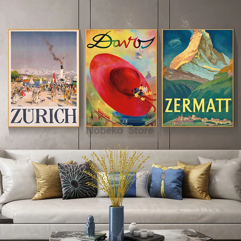 Szwajcarskie zabytkowe plakaty – Home Decor Zurich recenzja i cena
