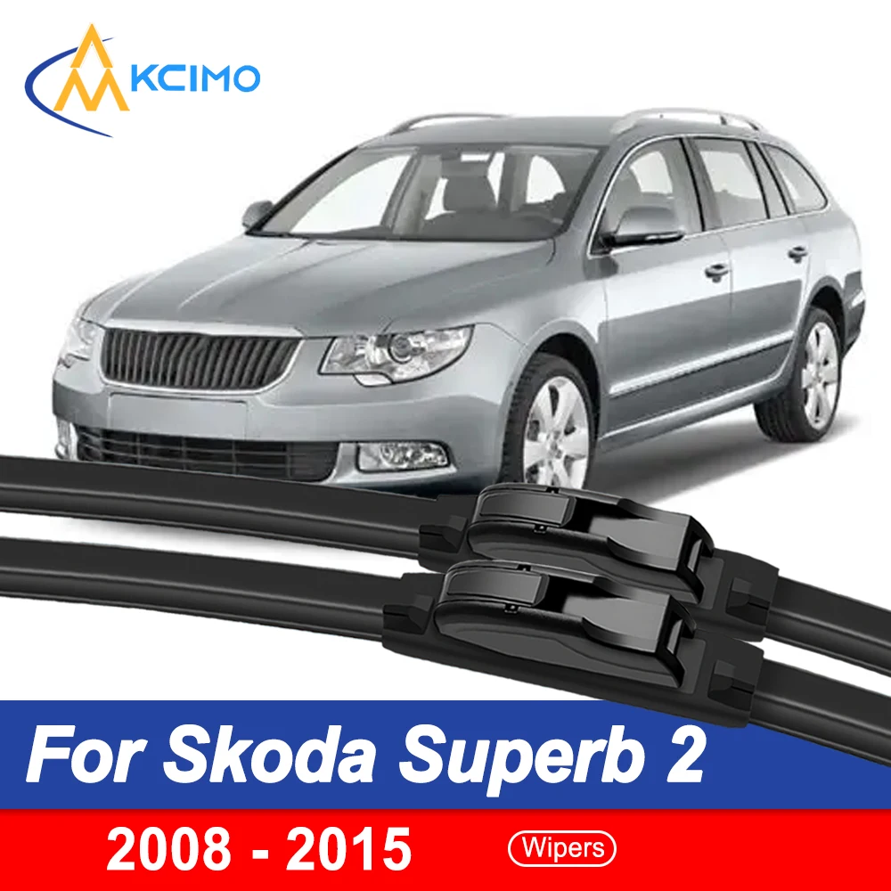 

2 шт. передних щеток стеклоочистителя для Skoda Superb 2 MK2 B6 2008-2015, бесшумные, резиновые