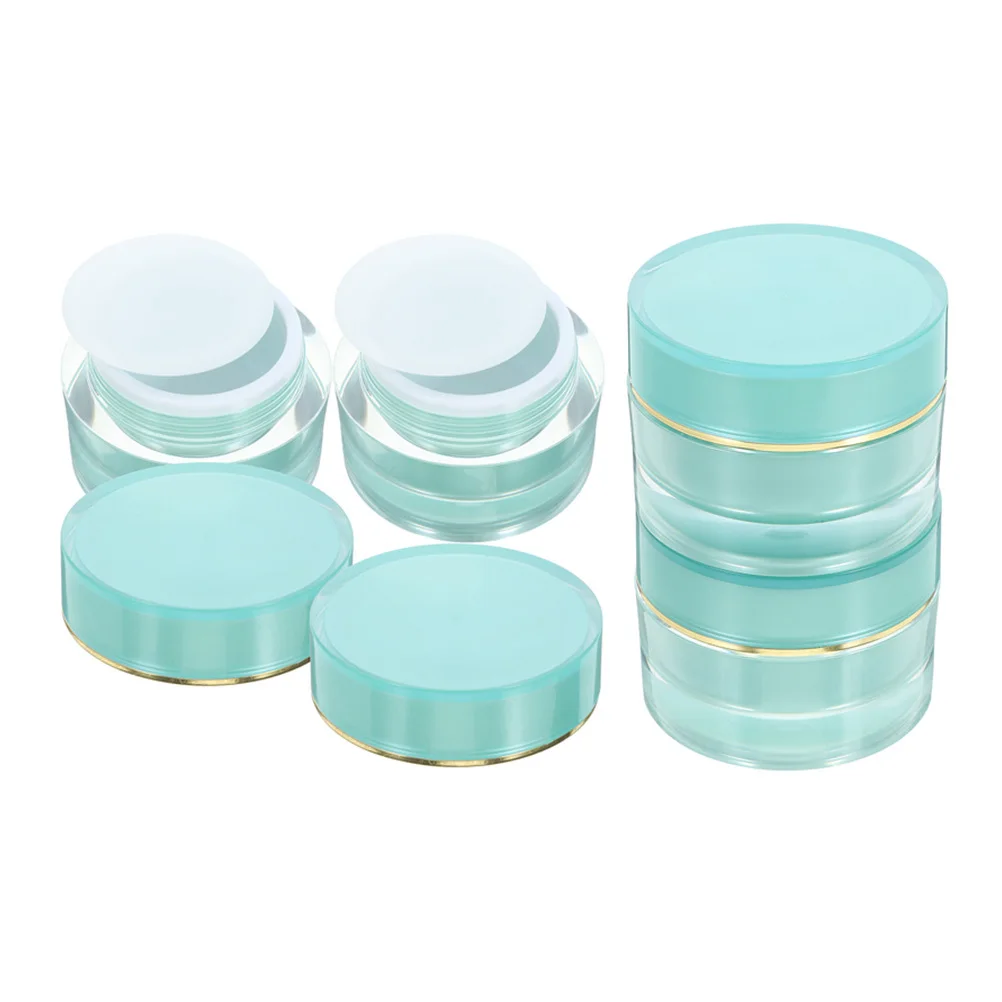 4Pcs Acrylic Cream Jars Leakproof Small Travel Refillable Containers Compact Storage Bottles Wide Mouth Jar