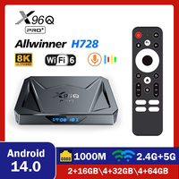 X96Q PRO PLUS Smart TV Box Android 14 Allwinner H728 8K@24fps 1000M Ethernet Wifi 6 BT 4G 32G 64G Media Player Set Top BoX