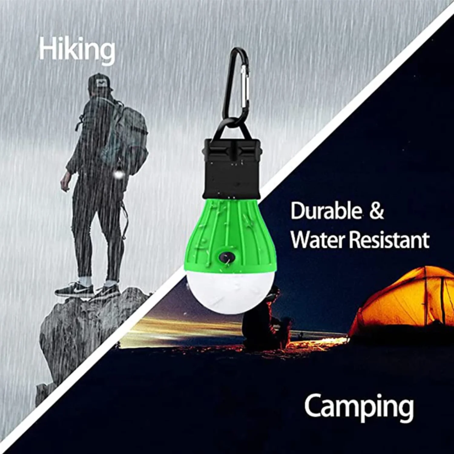 Luce da campeggio Luce per tenda da esterno Luce di segnalazione di emergenza portatile Gancio per fibbia per alpinismo Set di 4 luci da campeggio