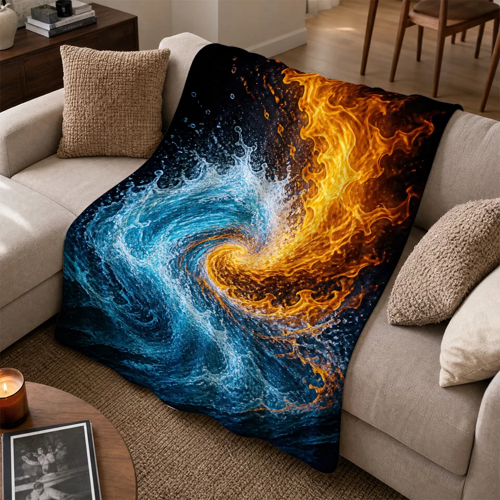 Luxurious Abstract Cosmic Vortex Throw Blanket for Sofa Living Room Decor Deep Ocean Swirl Nebula Energy Art Winter Cozy Bed Thr