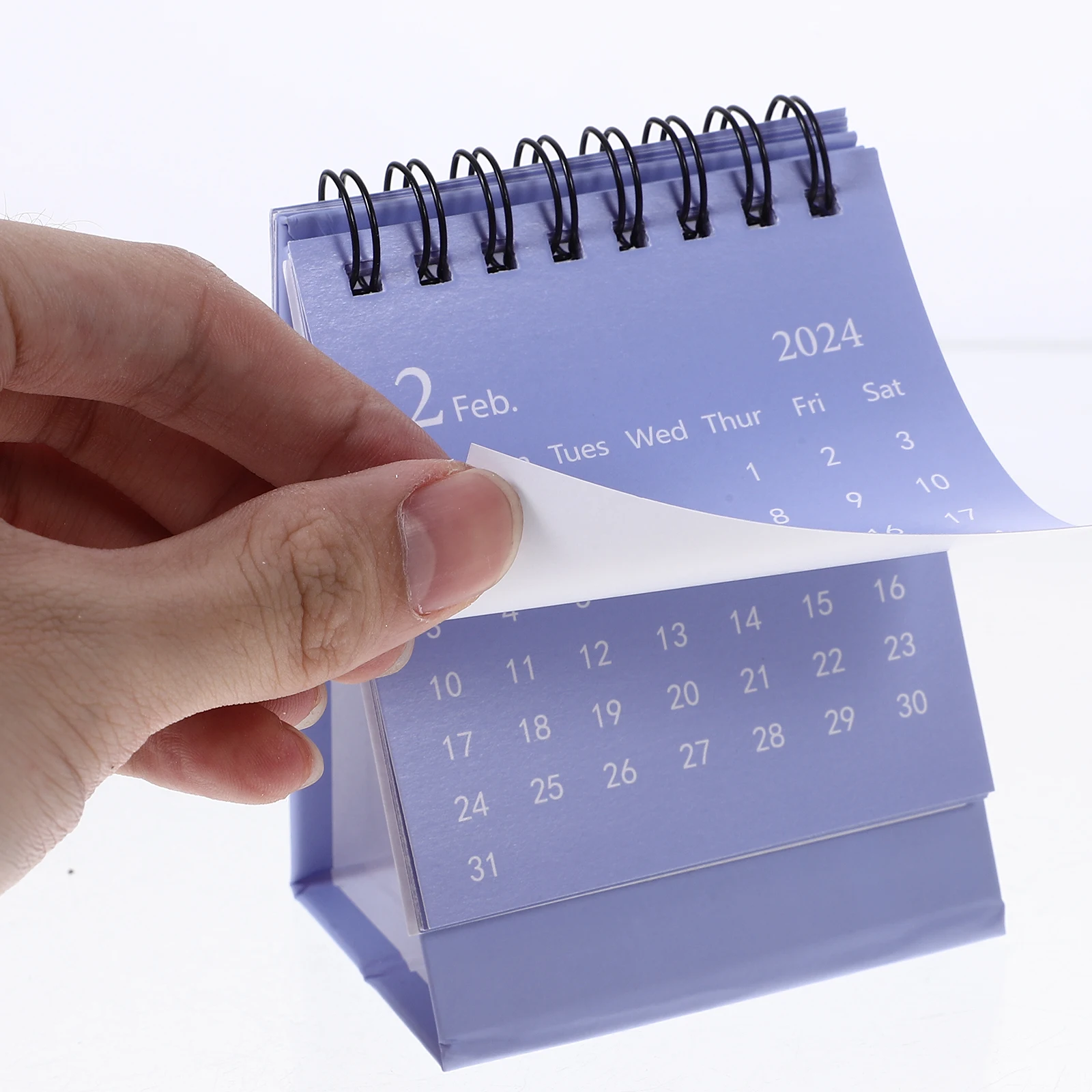 

6pcs Miniature Desktop Small Standing Calendar Thickened Page 2024 Spiral Design Schedule Organizer Home Office Decor Desktop