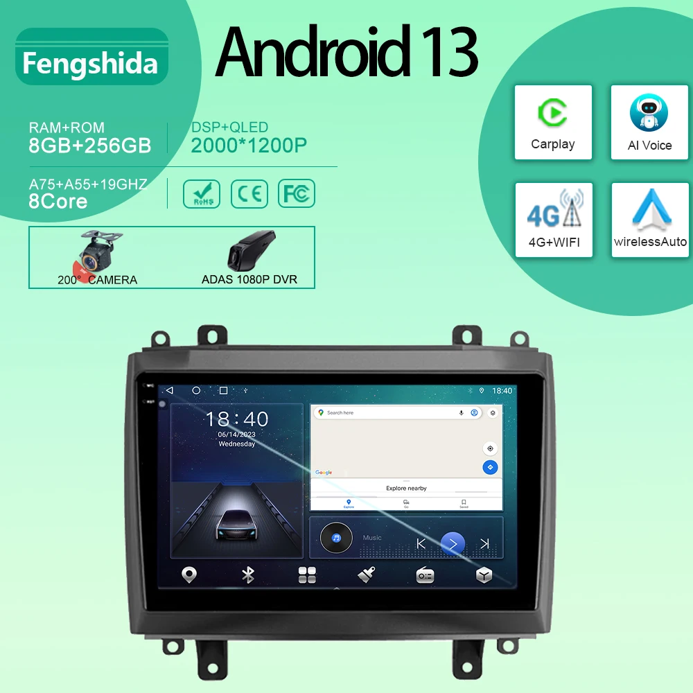 

Car For Cadillac CTS 2002 - 2007 SRX 2003 - 2009 Android Auto Radio Stereo Multimedia Player GPS Navigation Carplay No 2din DVD