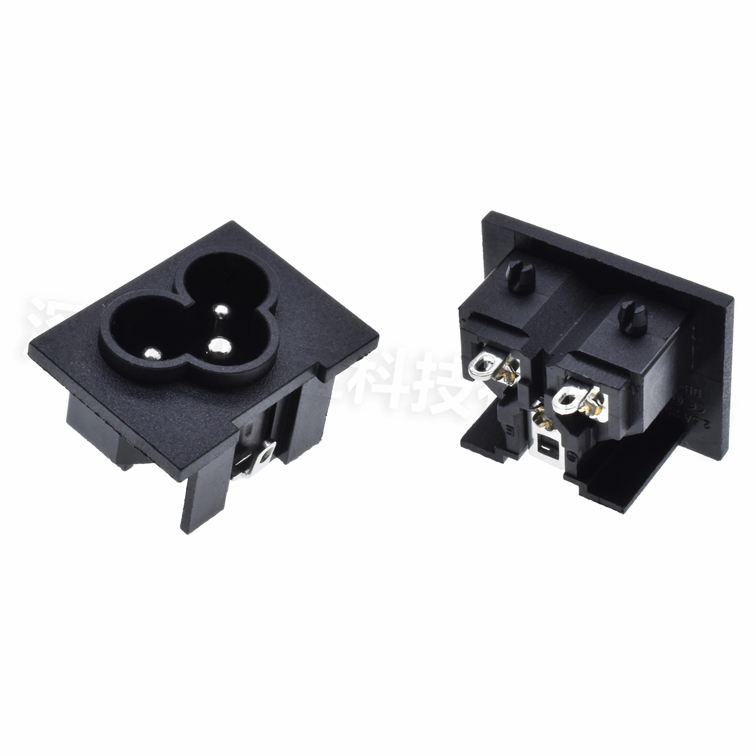 5pcs AC power outlet Socket plug IEC320 C6 appliance input socket 3Pins Big C6 socket male AC-035 Embedded 28.6X21.6mm 250V 2.5A