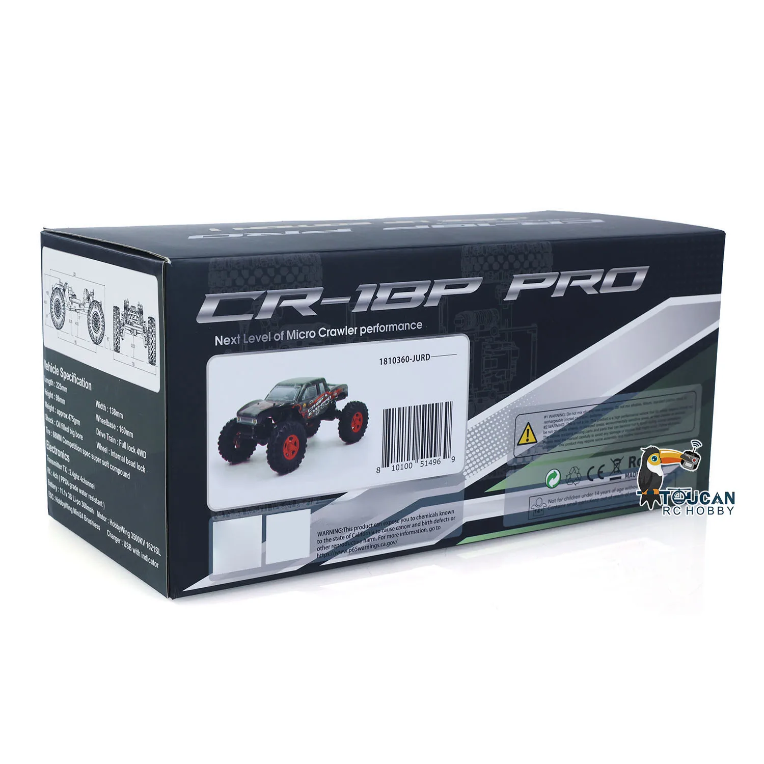 

1/18 4*4 RC Rock Crawler Car Radio Control Crawler CR18P PRO Juice Up Hobbywing Brushless Motor ESC Battery Ready to Run Toys