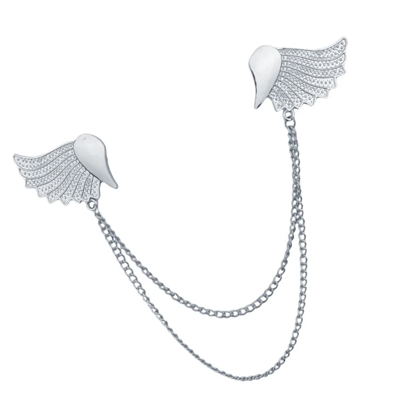 E0BF Modern Lapel Jewelry With Anti Loss Clasp Unique Angel Wing Tie Clip Perfect For Office And Social Occasions