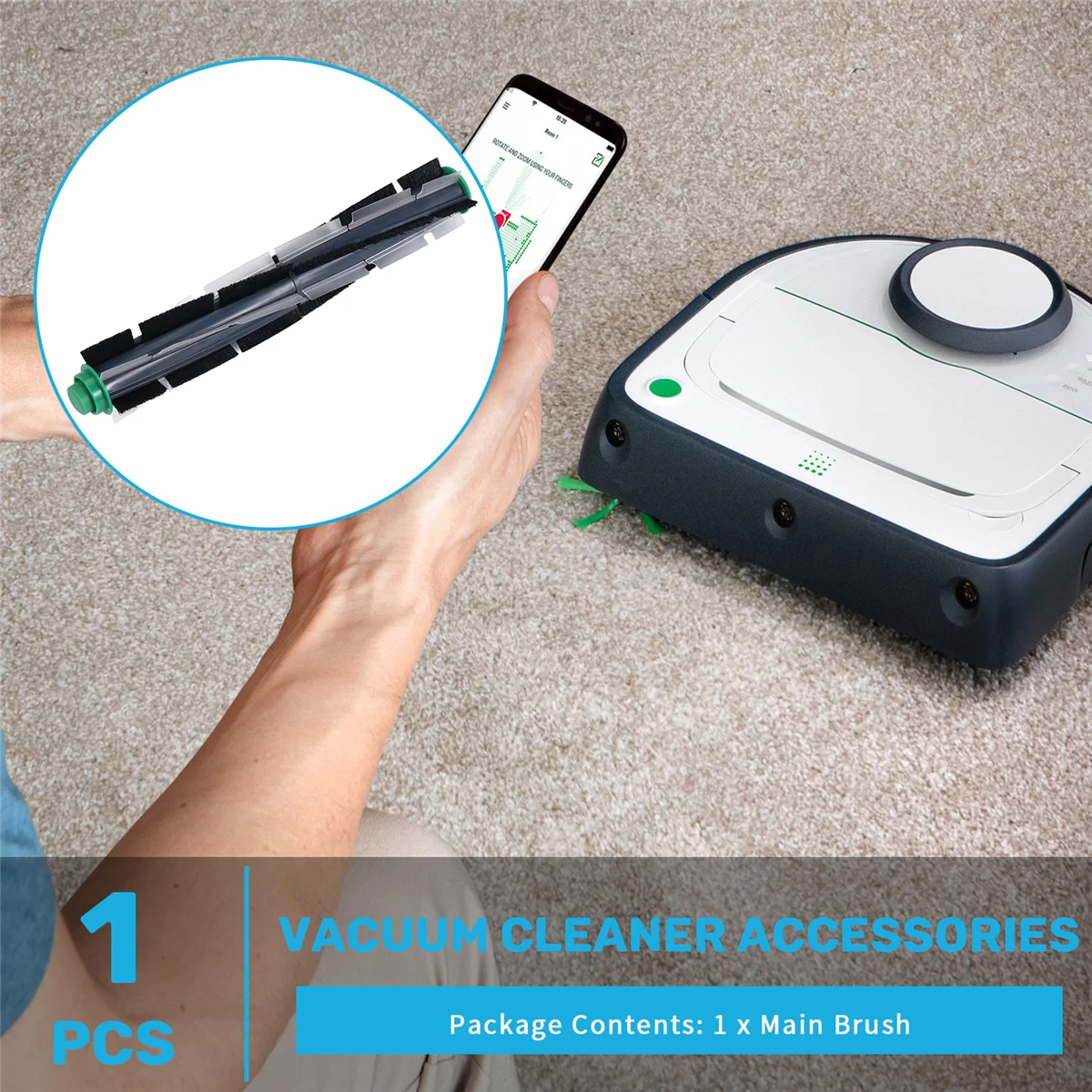 1 pz spazzola rotonda per Vorwerk Kobold VR200 VR300 Robot aspirapolvere accessori per la pulizia della casa strumenti di ricambioN02R