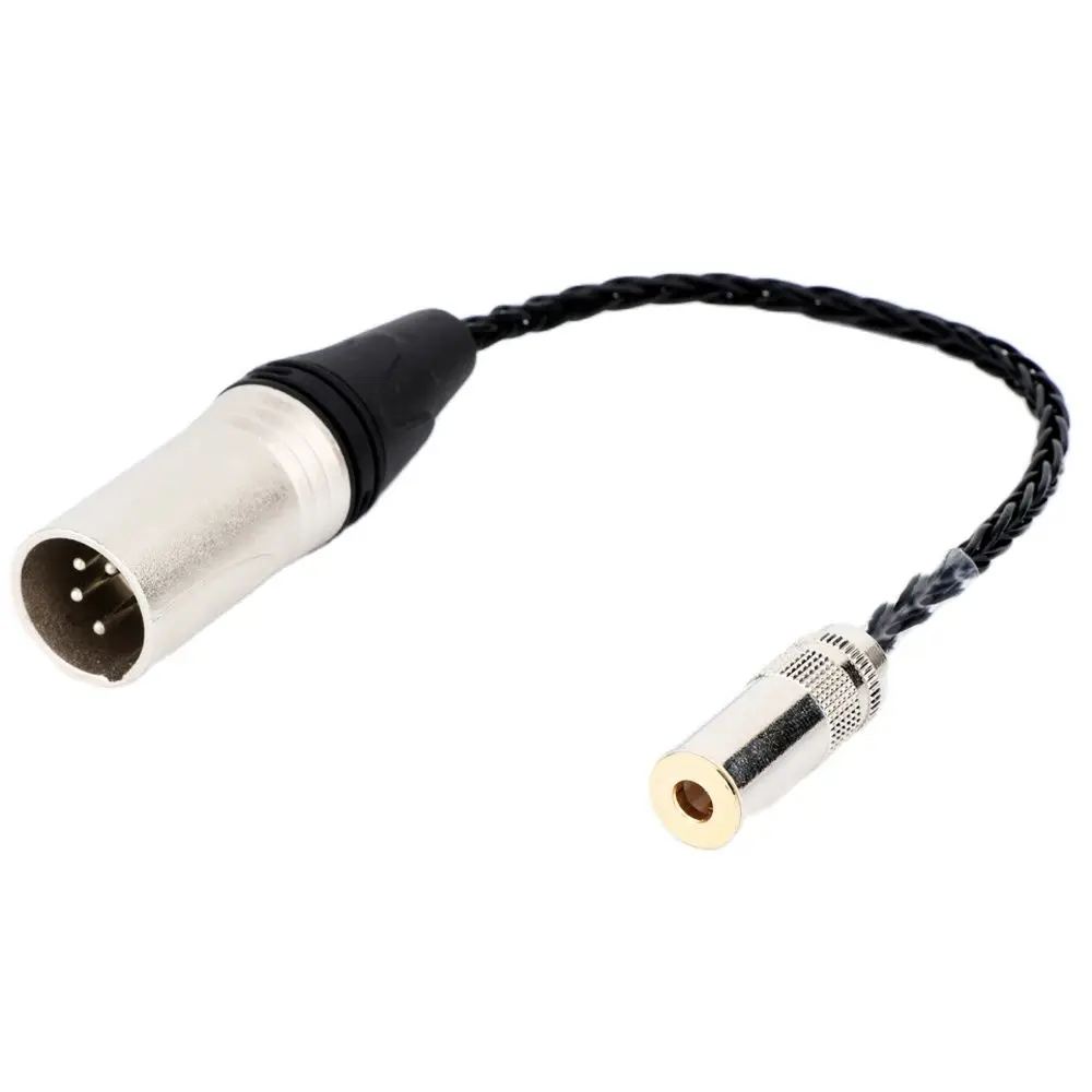 HiFi 7N OCC Silver 4.4MM Female To 4Pin XLR Balanced Male Audio Adapter Cable 4.4 TRRRS TO XLR Connector