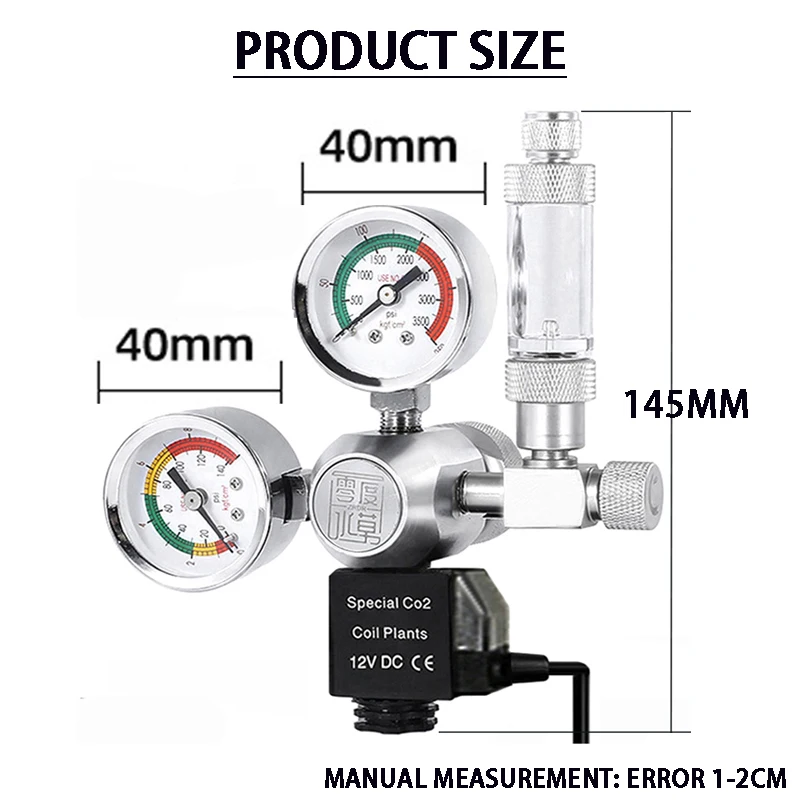 Kit de válvula solenoide reguladora de CO2 para acuario, válvula unidireccional, accesorios para pecera, sistema de control de CO2, válvula