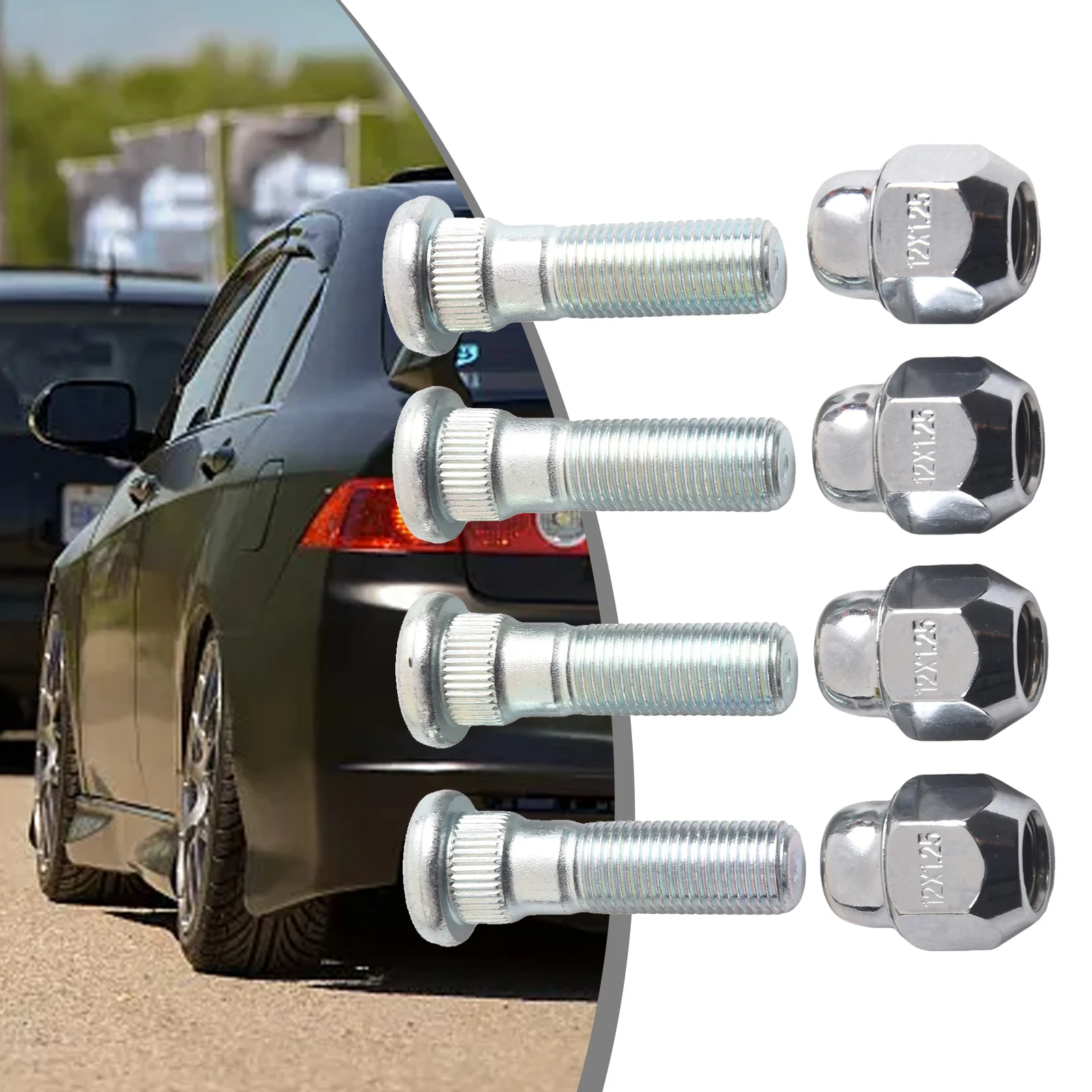 Hochwertiger Radnabenbolzen Bolzen Radnabenbolzen 28171AJ000 28365FE001 für Forester 2009–2019 x 1,25 Silberstahl