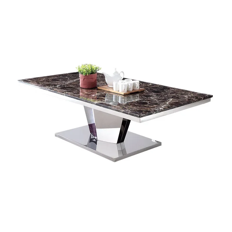 

Italian, minimalist, stainless steel, rectangular, marble, coffee table, living room, office