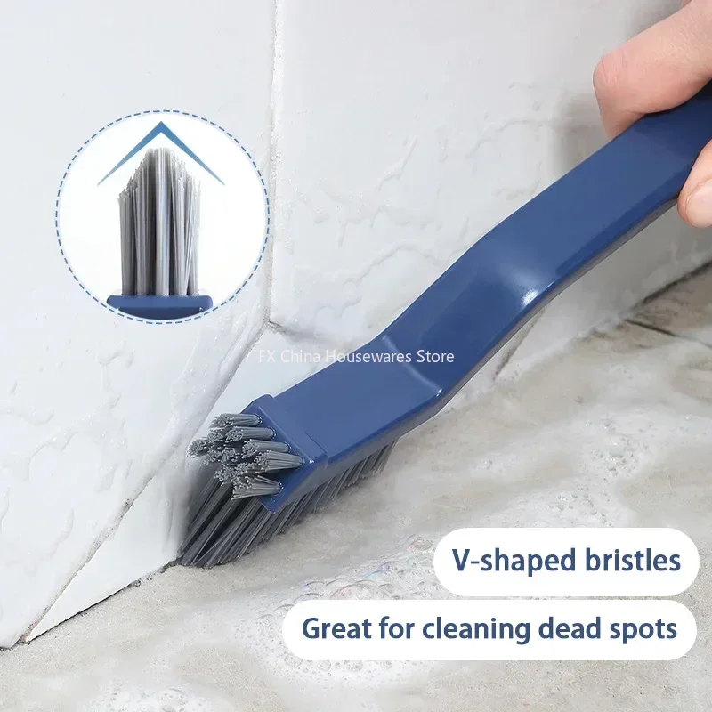 V-Shaped Gap Cleaning Brush - Multi-Purpose Hard Bristle Tool for Bathroom, Kitchen & Tile Grout - Efficient Dead Spot Cleaner
