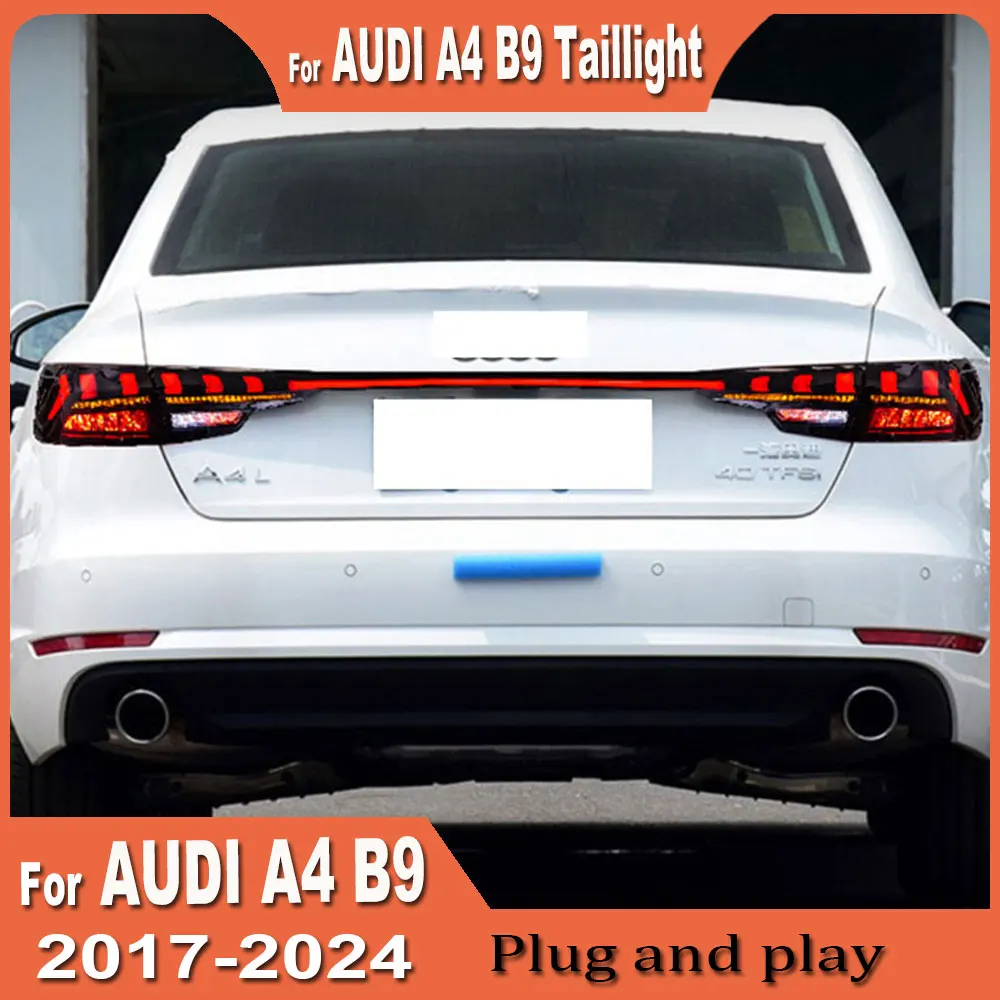 

Автомобильный задний фонарь для Audi A4 B9 2017 2018 2019 2020 2021 2022 2023 2024, светодиодный задний фонарь, аксессуары для дневных ходовых огней