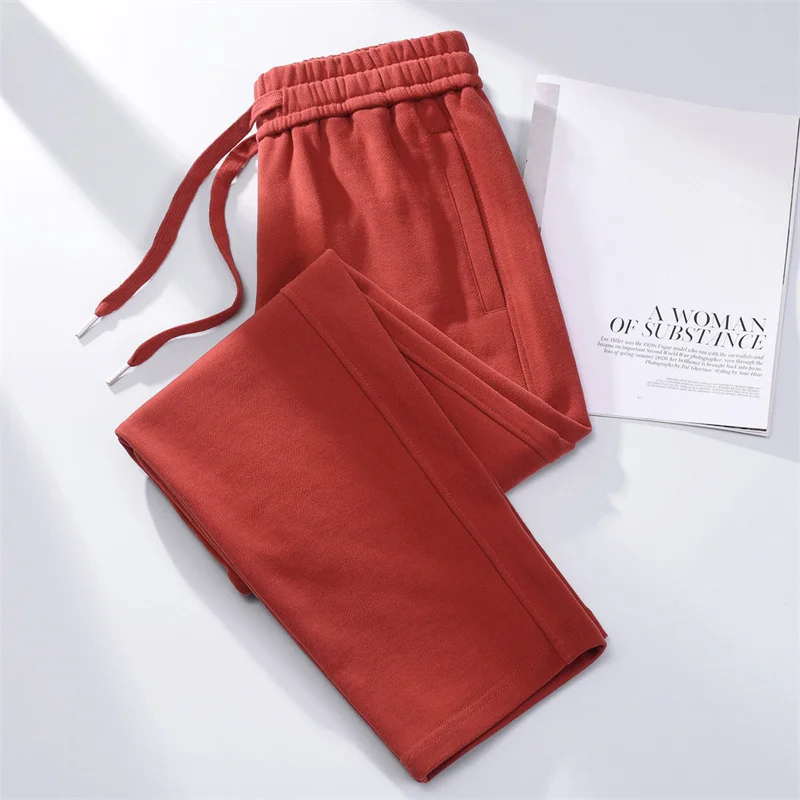

Женские хлопковые прямые брюки с высокой талией, спортивные штаны на шнурке, свободные повседневные брюки, женские осенне-зимние спортивные брюки XT1537