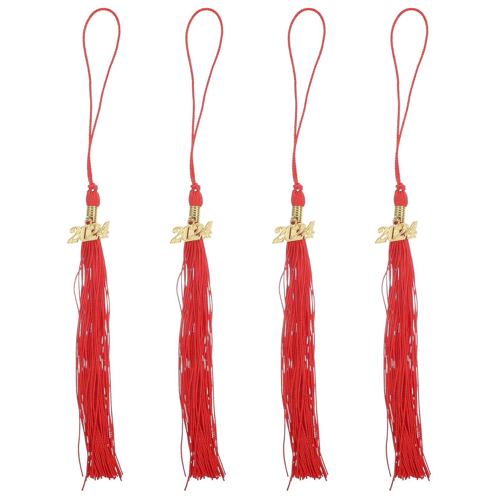

4 Pcs Graduation Cap Accessories Tassel Decorations Hats Decorate Charm for with Year Date Polyester Pendant