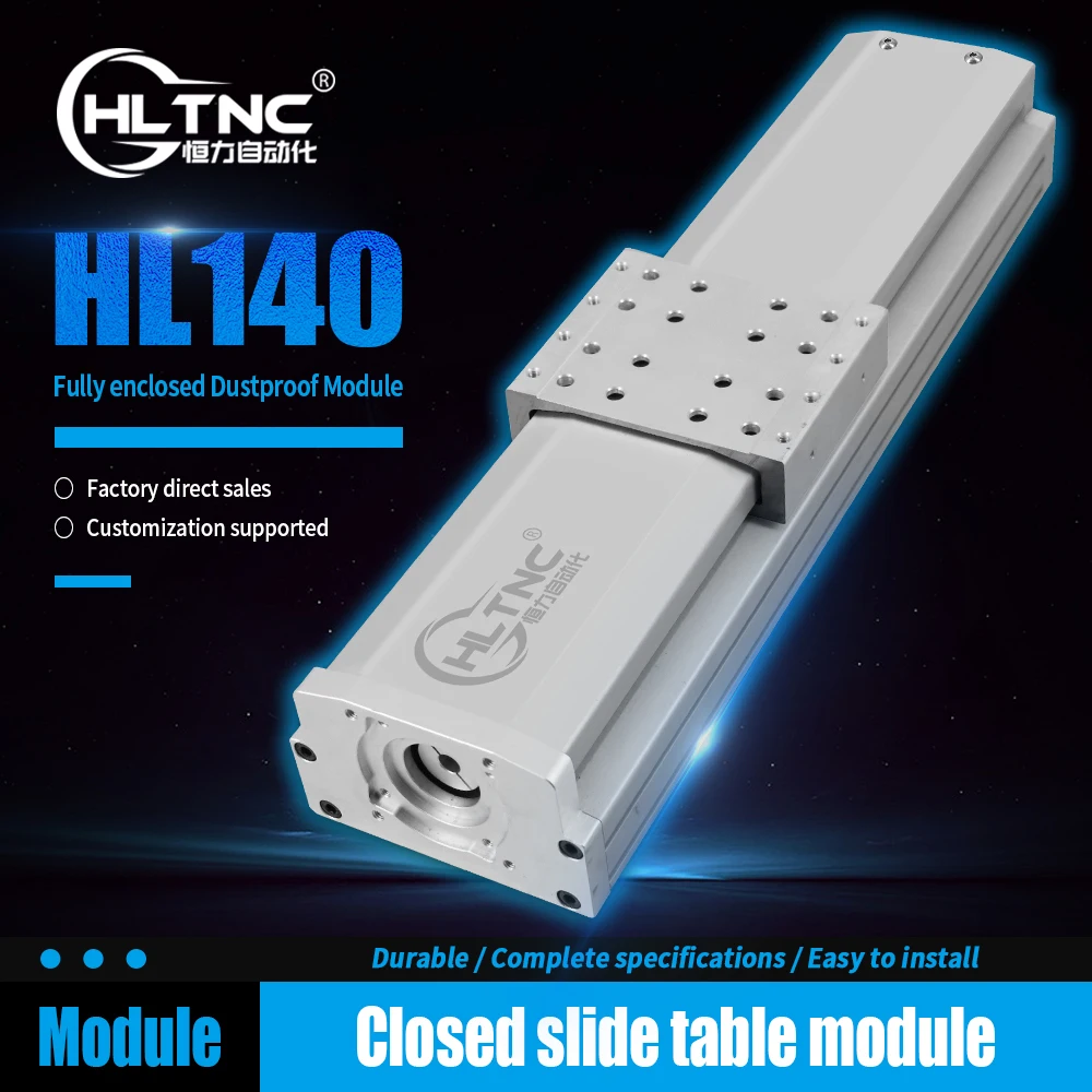 HLTNC HL140A وحدة السكك الحديدية الشريحة الخطية المغلقة بالكامل 150-1500 مللي متر الثقيلة C7 الكرة المسمار المحرك مع EGR15 لمحرك Nema32/24