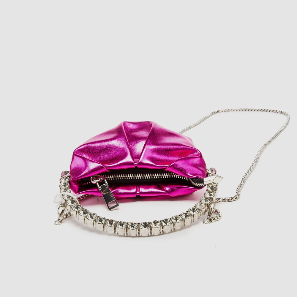 Shiny Crystal Purses And Handbag Luxury Designer Rhinestones Clutch Purse Bag For Women Handle Bag Leather Shoulder Bag Purse