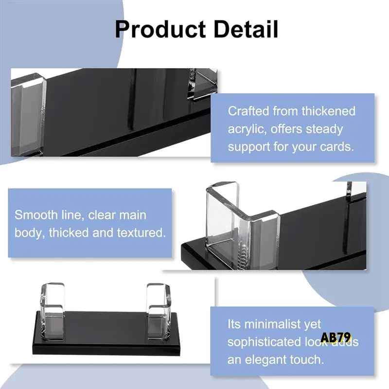 책상용 아크릴 명함 홀더, 2 Pcs 데스크탑 명함 홀더 아크릴 이름 카드 디스플레이 스탠드 주최자