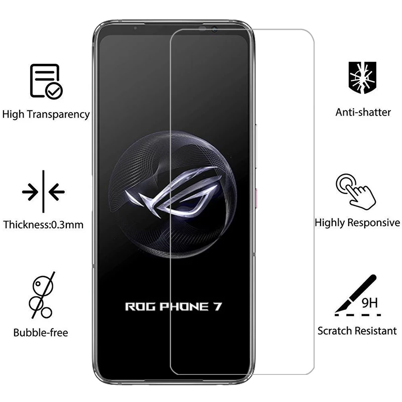 Protecteur d'écran en verre trempé pour téléphone Asus Rog 7, coque arrière ultime, coque 360