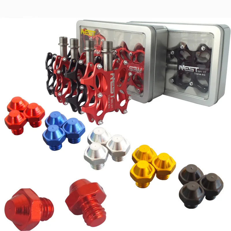 

60/Pcs Mountain Bike Bicycle Pedal Bolts Screw Alloy M4*4 Bolt Pin Nail Foot parts