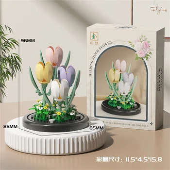 Eternal Flower Bouquet Bonsai Potted Plant Micro Building Blocks Model Home Decoration Toy For Kid Birthday Gift 60