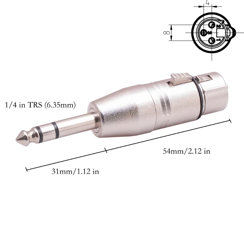 Adapter żeński 1/4 TRS na żeński na 1/4 stereofoniczne zbalansowane złącze do mikrofonu głośnik do komputera