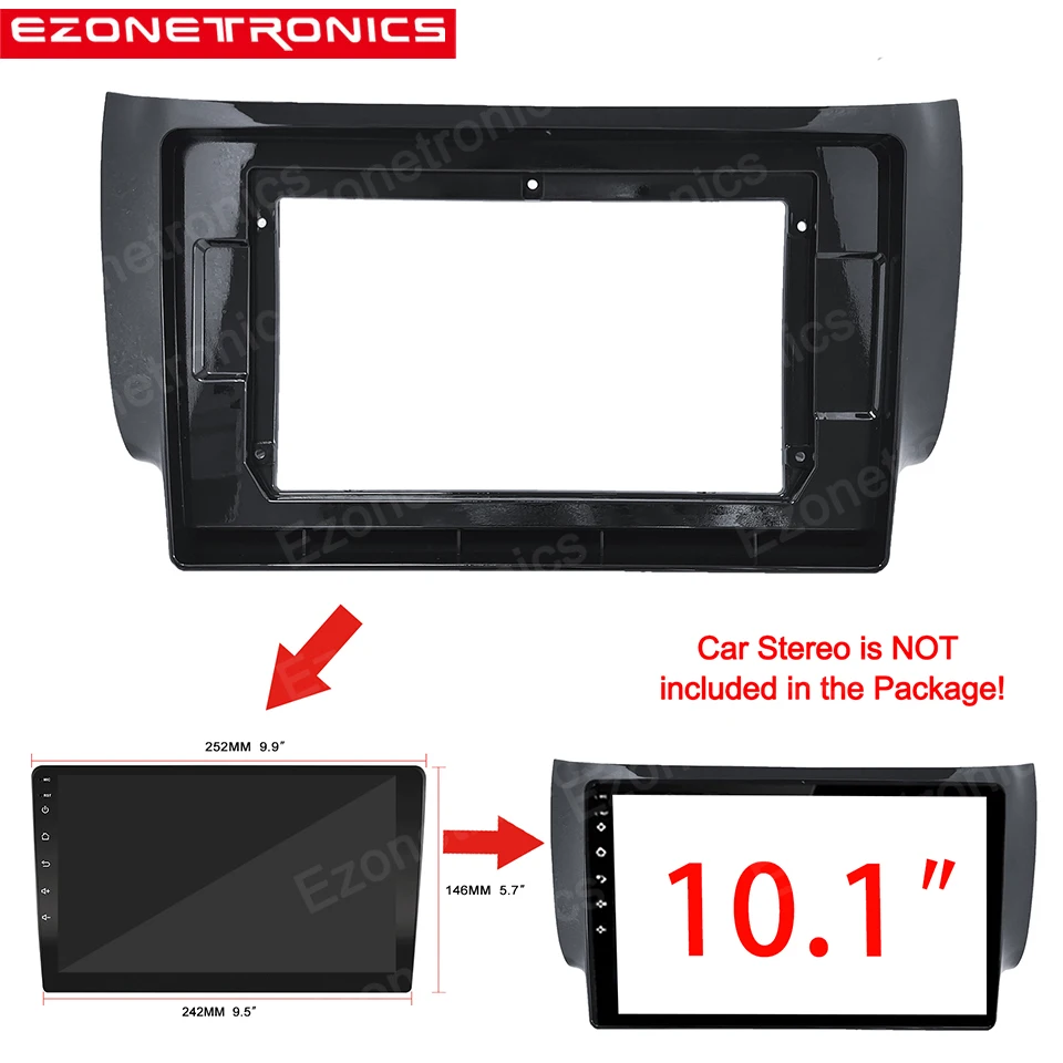 2Din Car DVD Frame Audio Fitting Adaptor Dash Trim Kits Facia Panel 10.1inch For Nissan Sentra 2013-2017 Double Din Radio Player