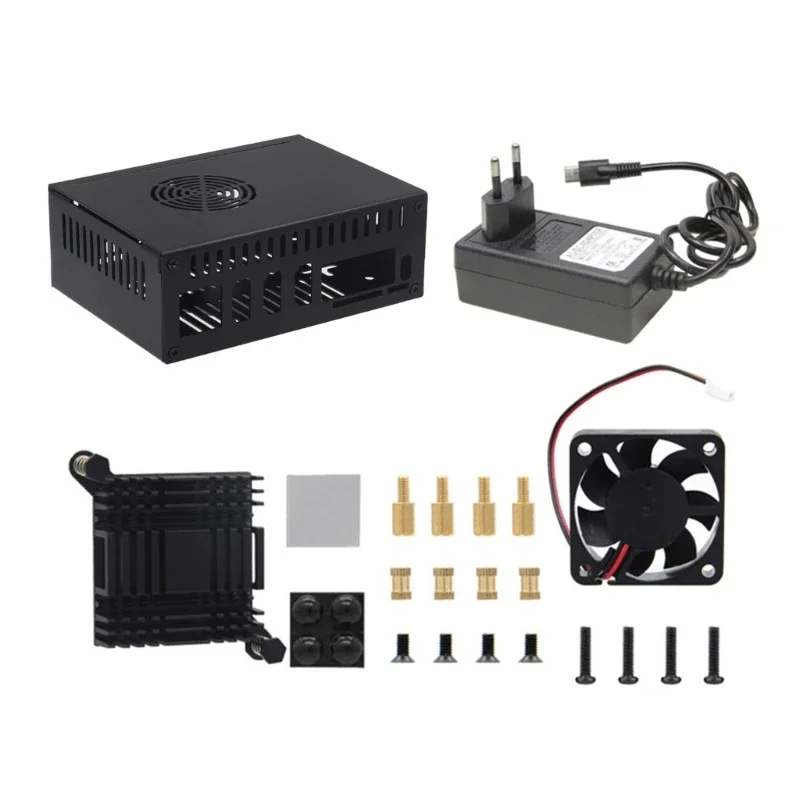 

Корпус Universe для OrangePi 5 (N508) Металлический корпус с вентилятором и алюминиевым радиатором толщиной 10 мм для 5