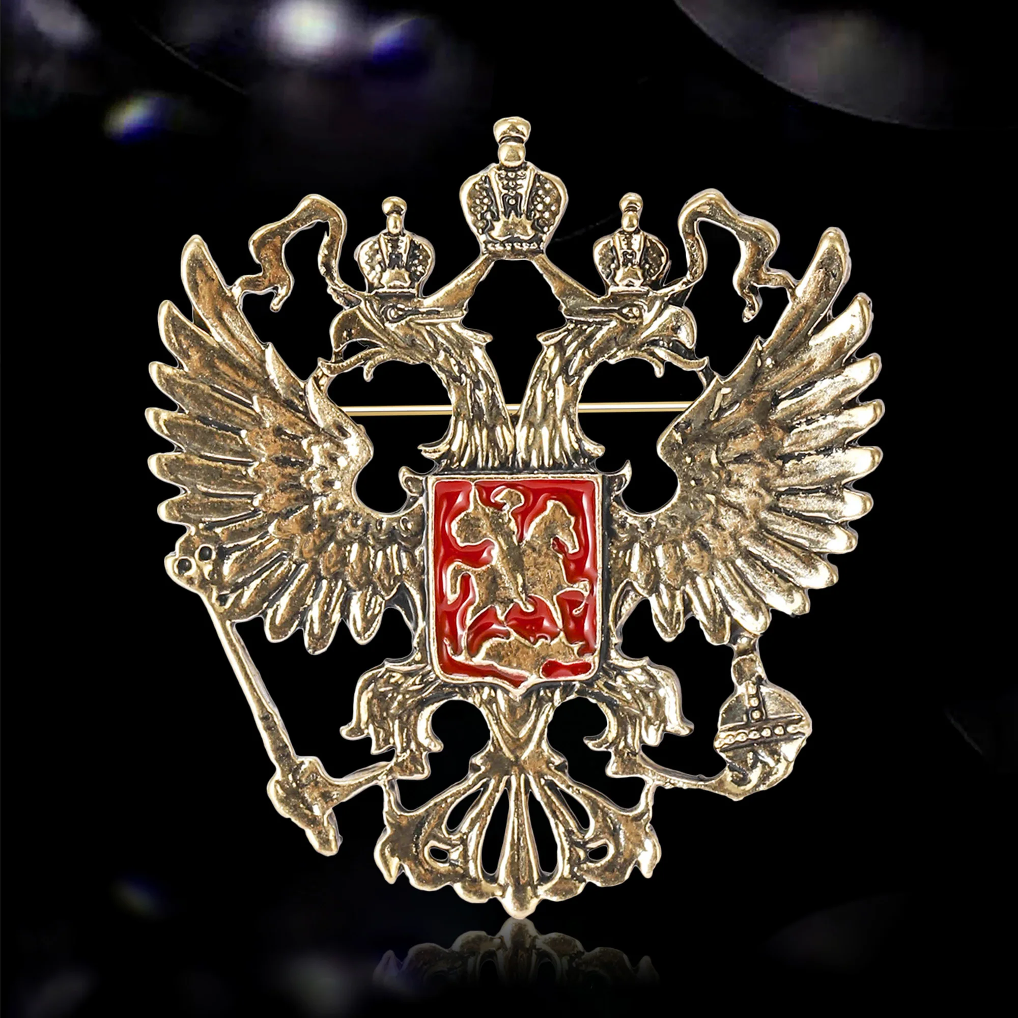 Fashionable Enamel Creative Double-Headed Eagle Brooches for Women Unisex Animal Pins Event Party Decoration Clothes Accessories