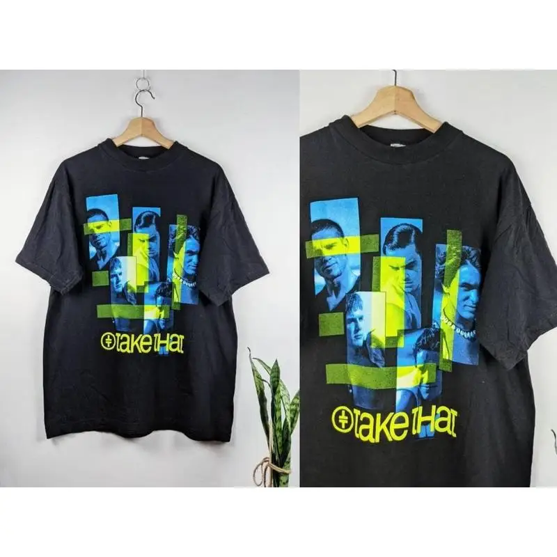 Vintage Take That Merch T-shirt 1993 Double Side Robbie Williams