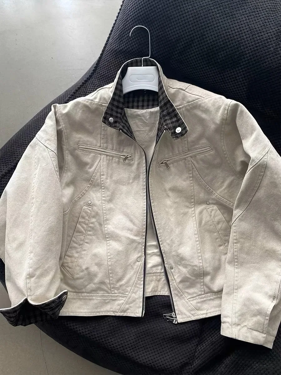 

American Sle Loose Fit Stand Collar ort Workwear Jaet for Men Versatile Casual Cleanfit Second Generation Harlington