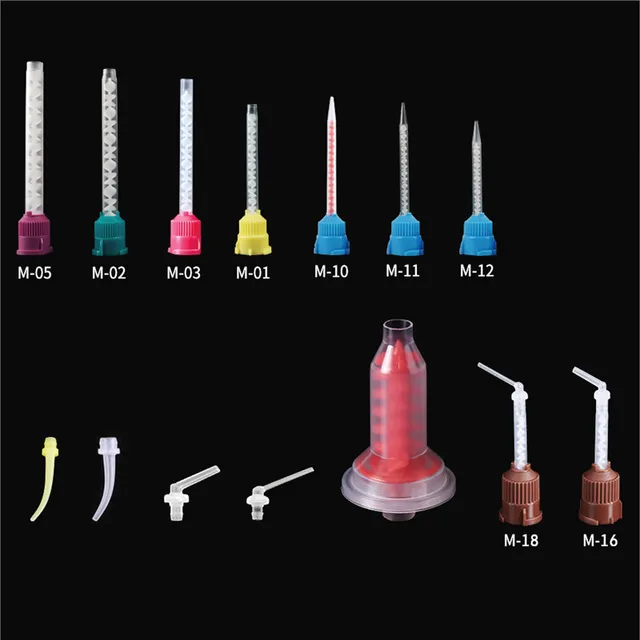 50 sztuk jednorazowe dentystyczne materiały wyciskowe końcówki mieszające guma silikonowa konwertująca głowica mieszająca dysze rurka mieszająca produkt dentystyczny
