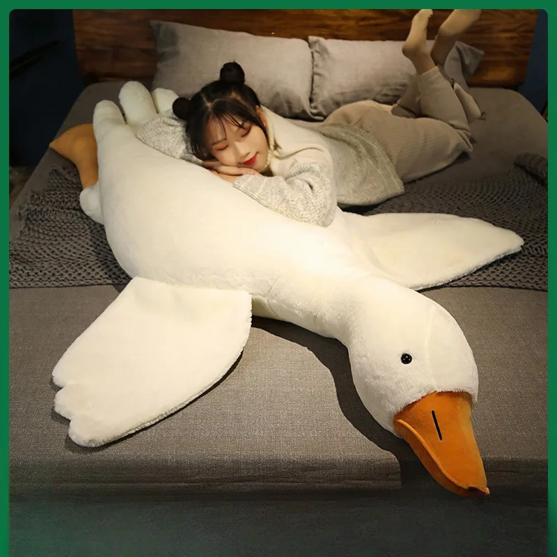 50-160cm Extra Large Cute Big White Goose Plush Toy Cute Big Duck Animal Plush Stuffed Doll Super Soft Sleeping Pillow